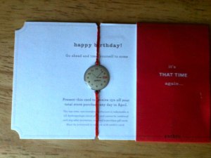 An Anthropologie birthday card