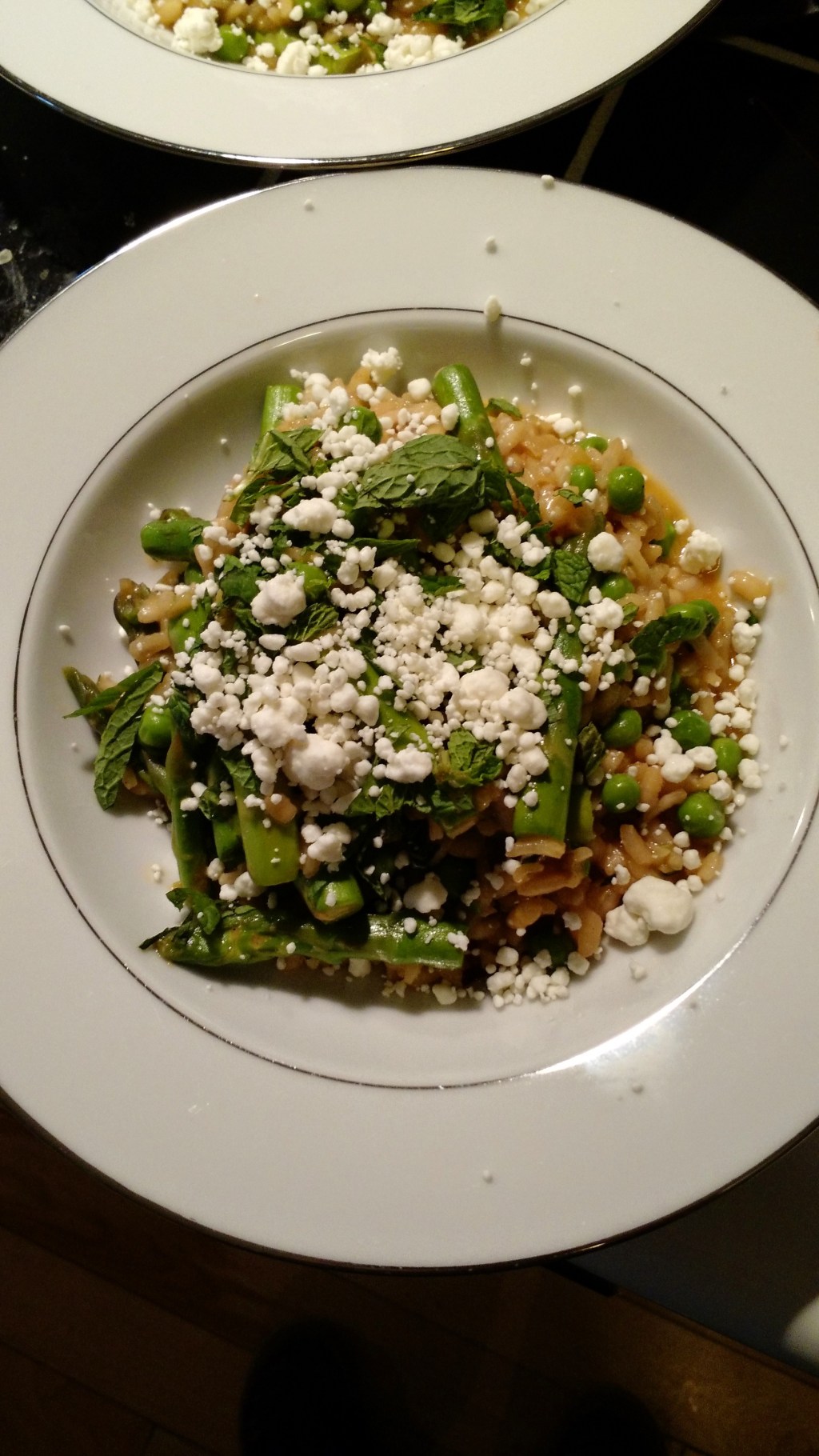 HelloFresh Meal: creamy pea and asparagus risotto