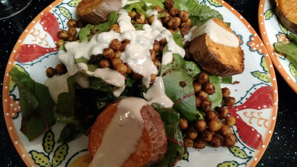 Roasted chickpea and sweet potato&nbsp;salad