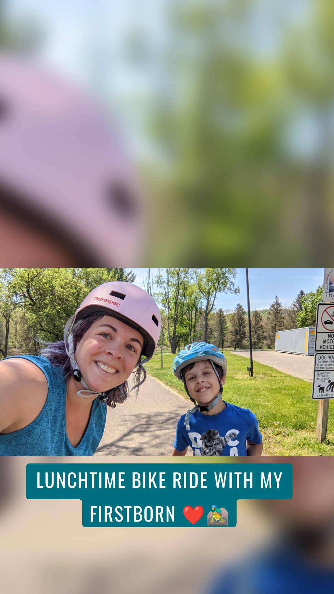 Lunchtime bike ride with my firstborn ❤️🚵‍♂️